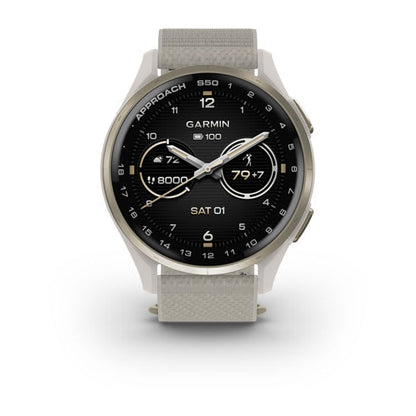 Garmin Unisex Aproach S50 Gold Ivory Smart Watches in White Color