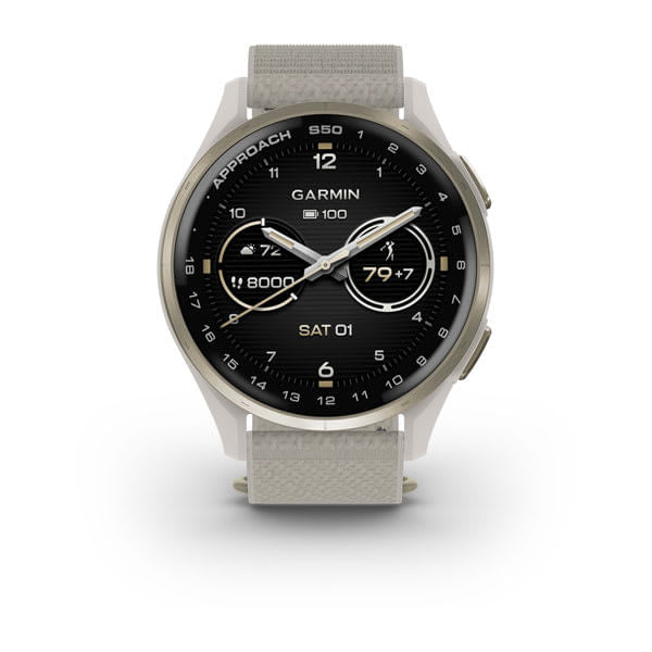 Garmin Unisex Aproach S50 Gold Ivory Smart Watches in White Color