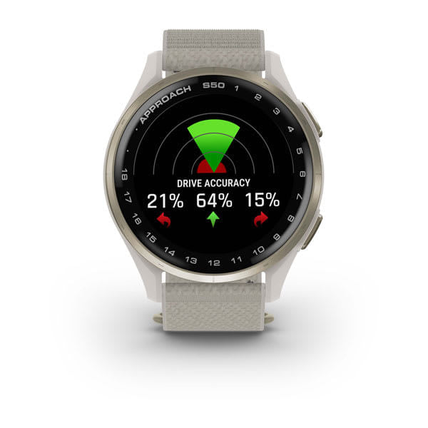 Garmin Unisex Aproach S50 Gold Ivory Smart Watches in White Color