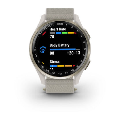 Garmin Unisex Aproach S50 Gold Ivory Smart Watches in White Color