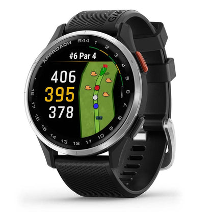 Garmin Unisex Approach S44 Slvr Black Smart Watches in Black Color