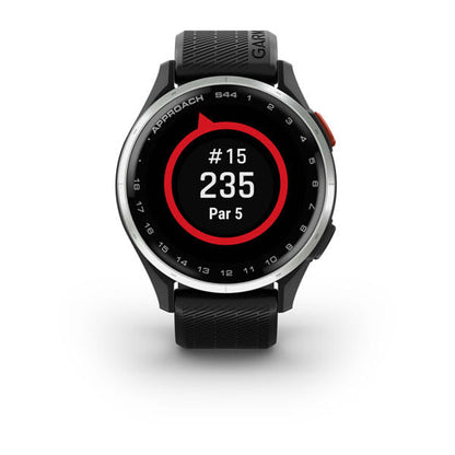 Garmin Unisex Approach S44 Slvr Black Smart Watches in Black Color