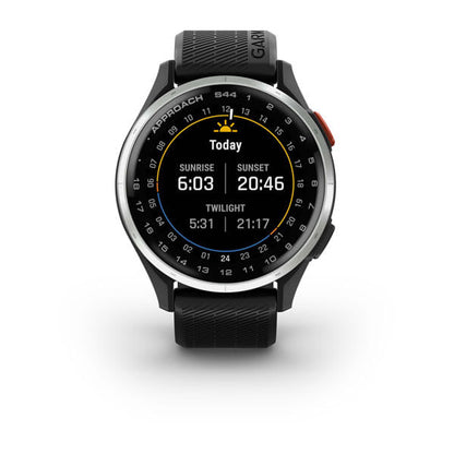 Garmin Unisex Approach S44 Slvr Black Smart Watches in Black Color