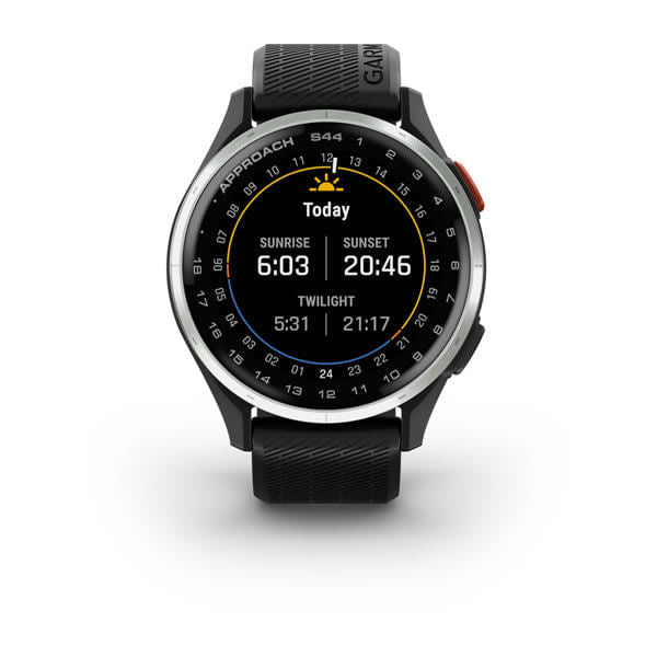 Garmin Unisex Approach S44 Slvr Black Smart Watches in Black Color