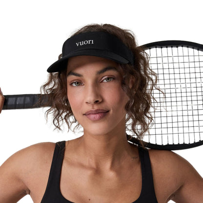 Vuori Womens Topspin Visor 2.0 Hats in Black Color