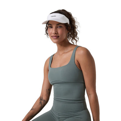 Vuori Womens Topspin Visor 2.0 Hats in White Color