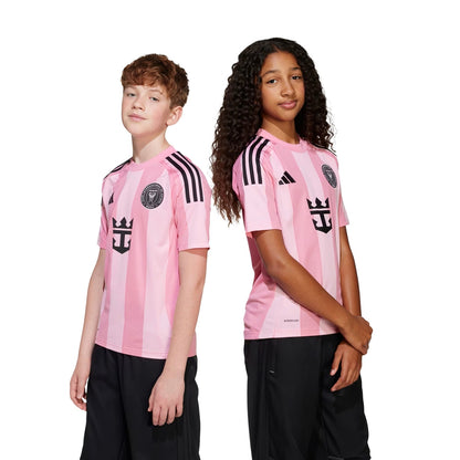 Adidas Kids Inter Miami 25/26 home Kit Fan Apparel in Pink Color