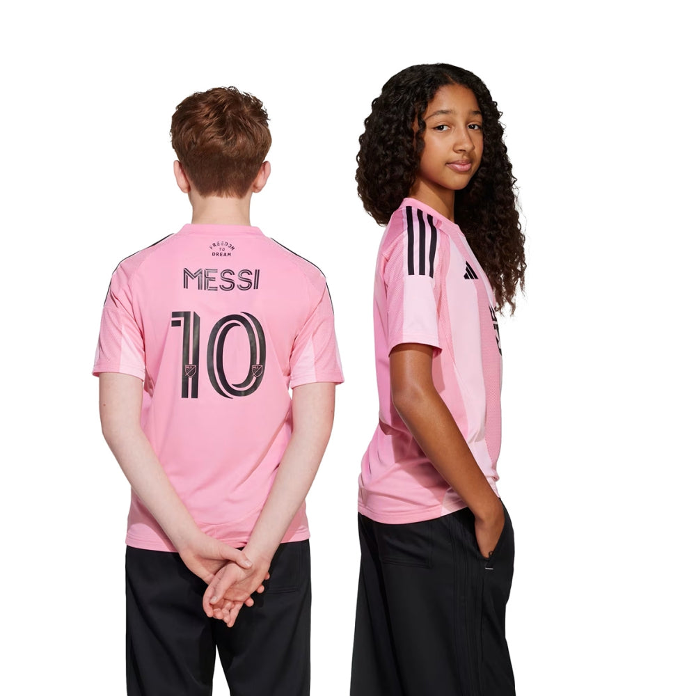 Adidas Kids Inter Miami 25/26 home Kit Fan Apparel in Pink Color
