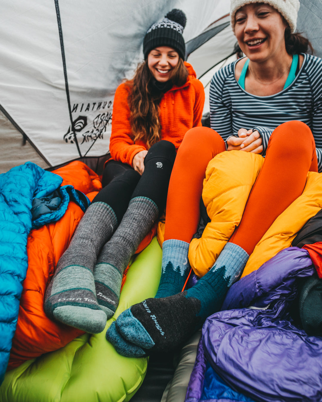 darn tough socks in a tent