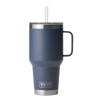 Yeti Rambler 35 Oz Straw Mug Water Bottles in Blue Color