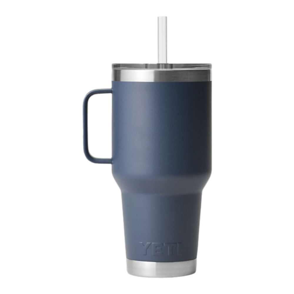 Yeti Rambler 35 Oz Straw Mug Water Bottles in Blue Color
