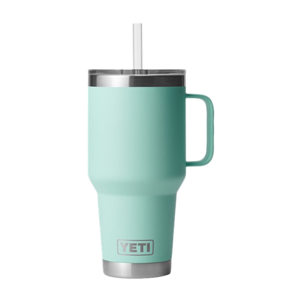 Yeti Rambler 35 Oz Straw Mug Water Bottles in Blue Color