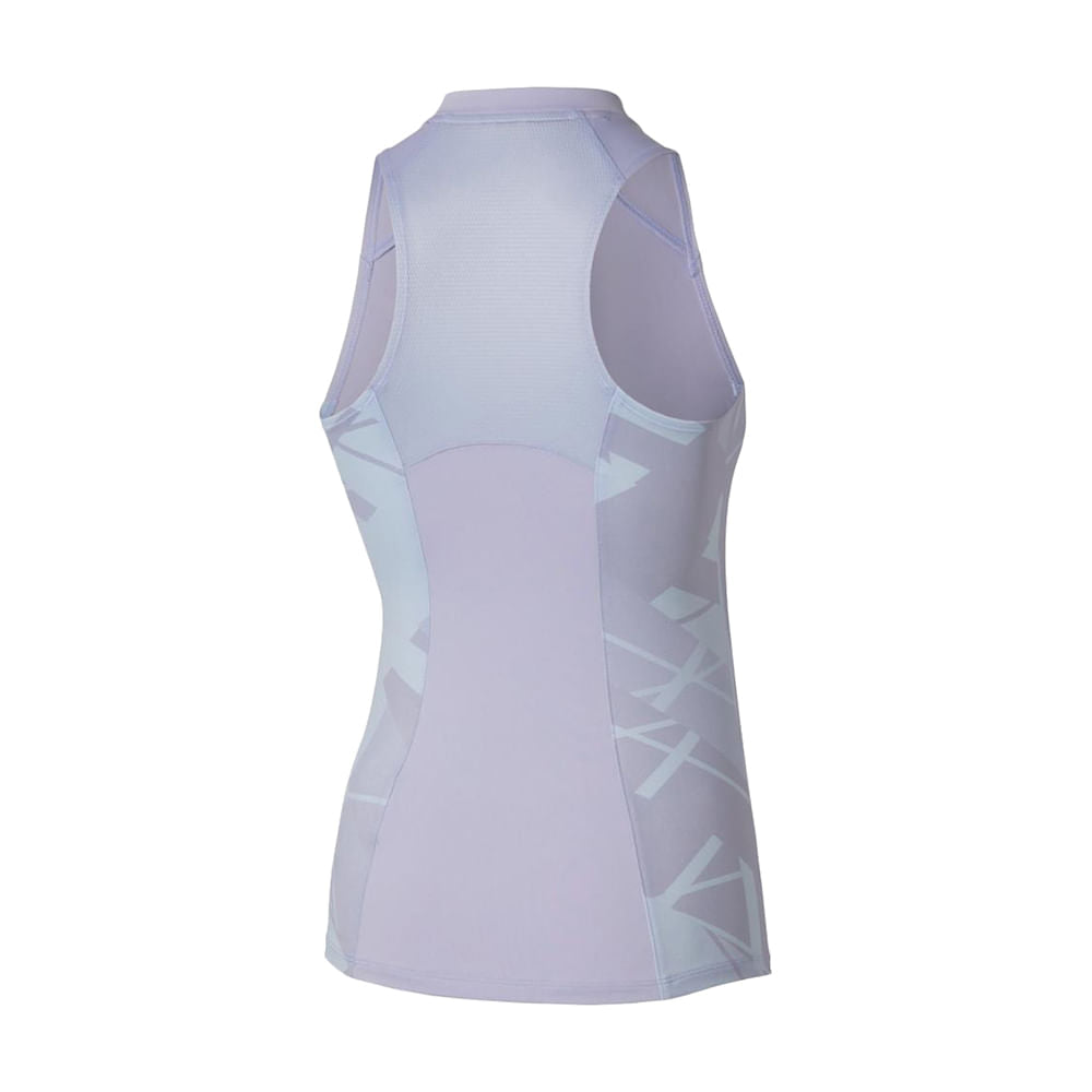 Mizuno Womens Printed Tank Tops in Blue Color