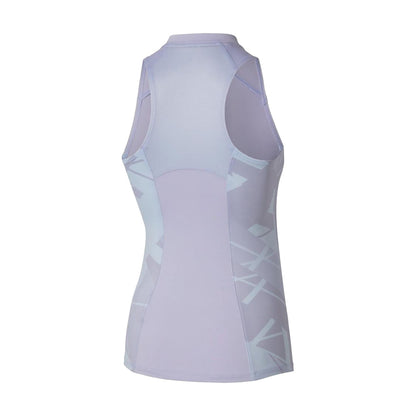 Mizuno Womens Printed Tank Tops in Blue Color