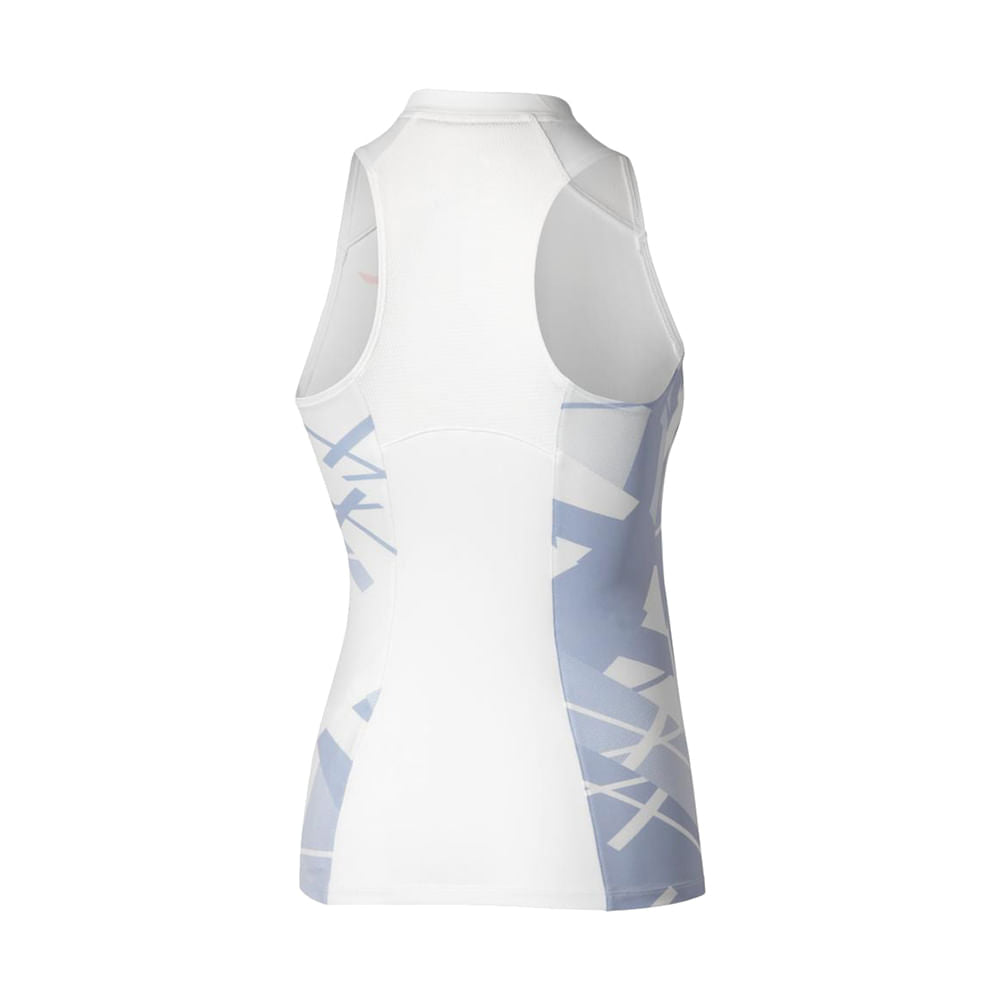 Mizuno Womens Printed Tank Tops in White Color