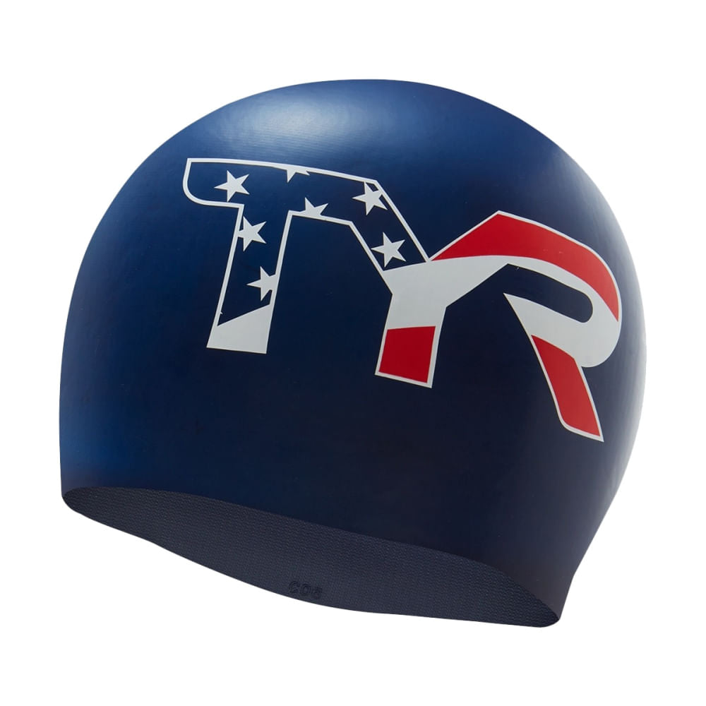 Tyr Unisex Usa Silicone Cap Swimming Caps in Blue Color
