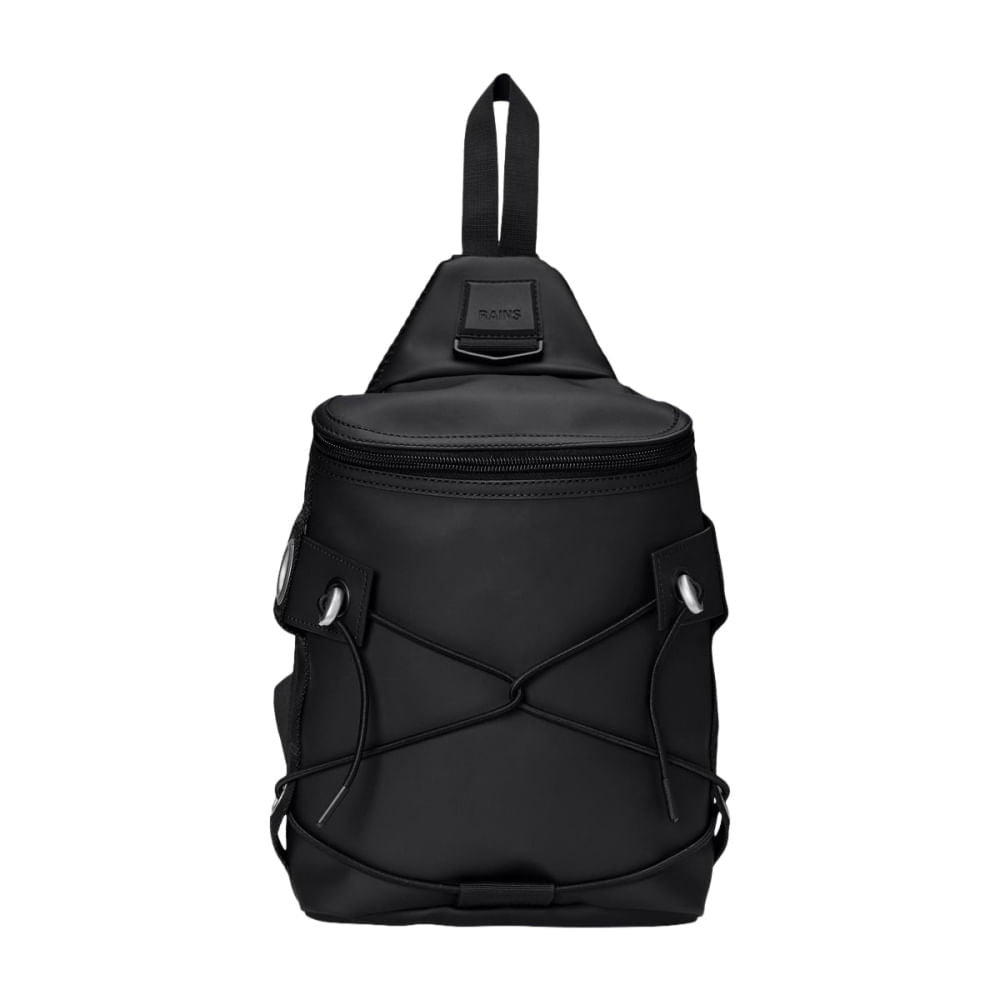 Rains Unisex Trail Cord Sling Bag in Black Color