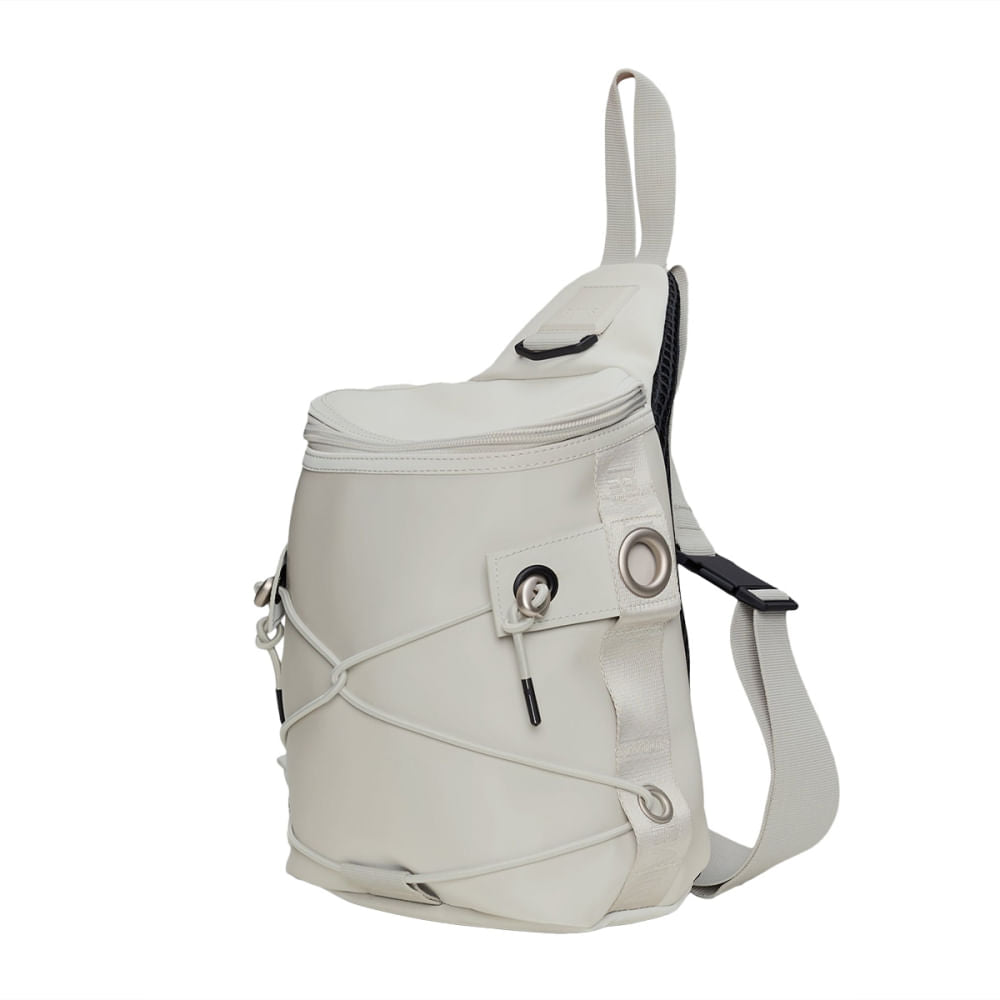 Rains Unisex Trail Cord Sling Bag in White Color