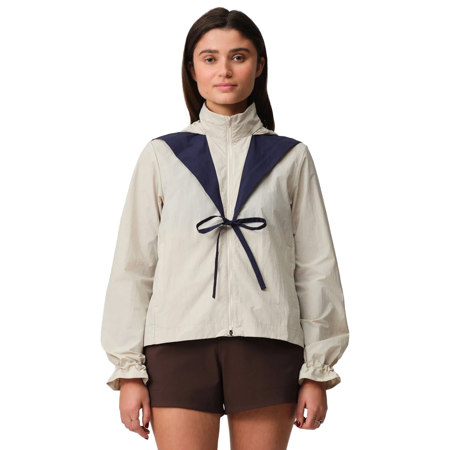 Hikerkind Womens Packable Windbreaker Tops in Grey Color