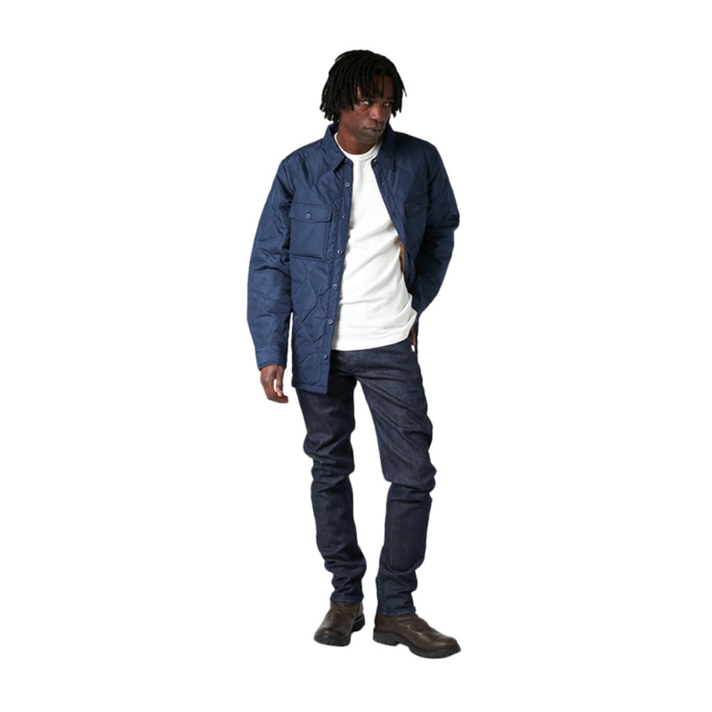 Taion Unisex Military Down Shirt Midlayer in Blue Color