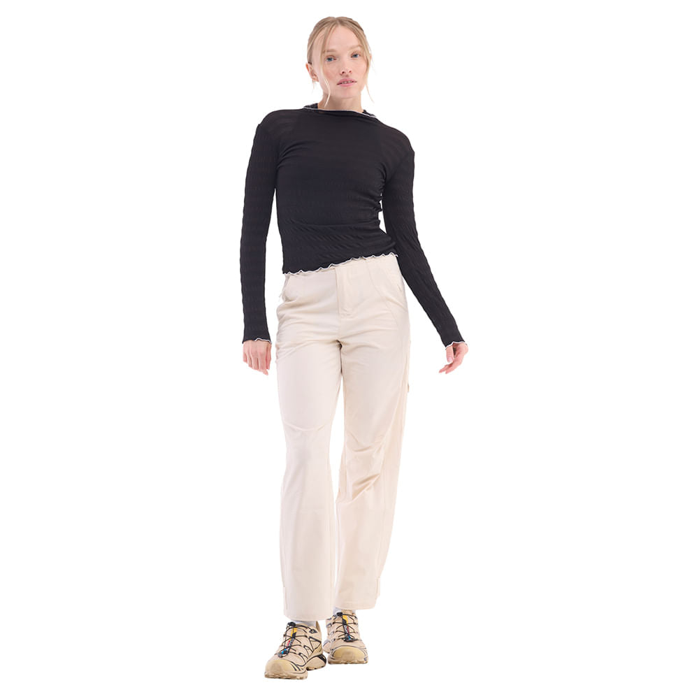 Halfdays Womens Ynes Trail Long Sleave T Tops in Black Color