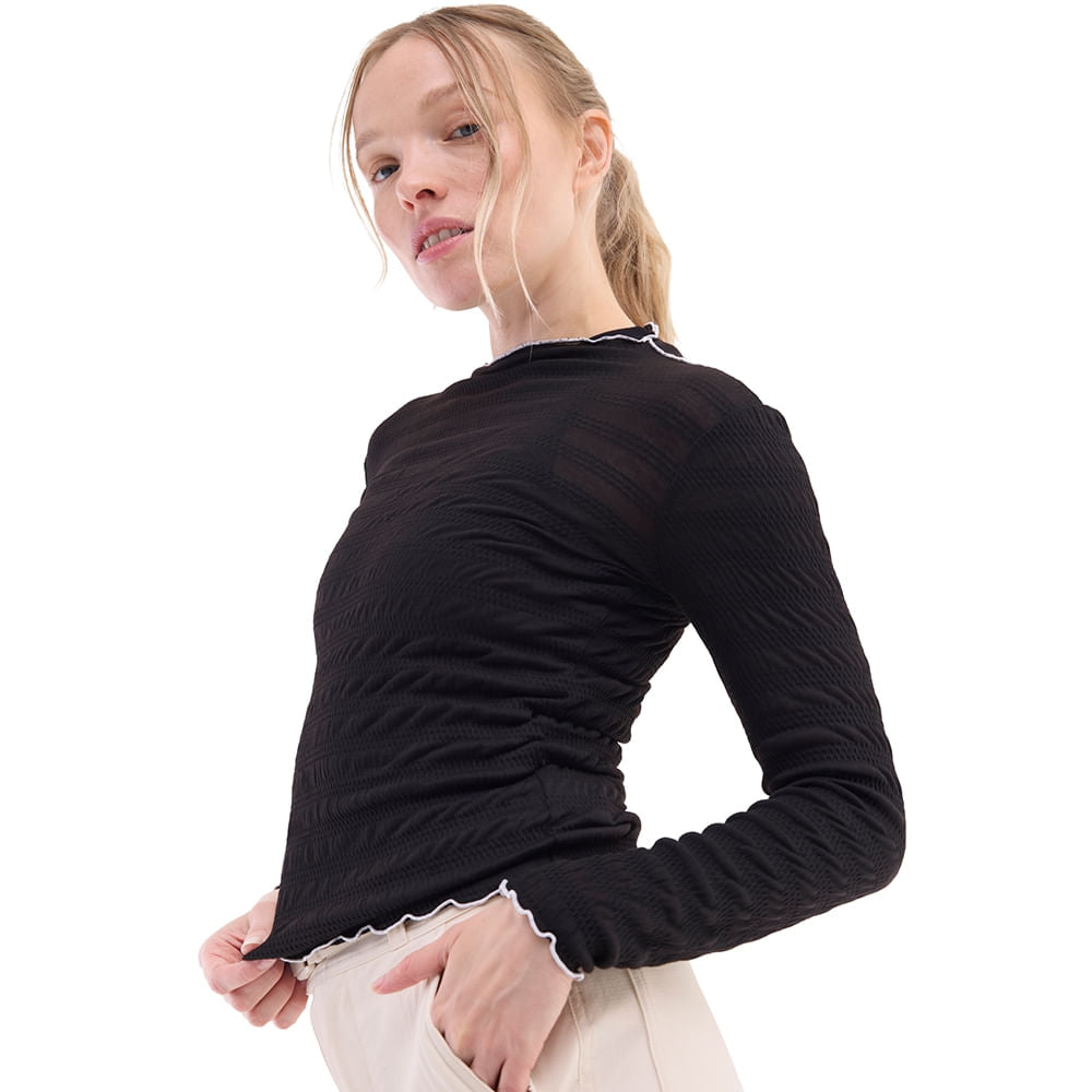 Halfdays Womens Ynes Trail Long Sleave T Tops in Black Color