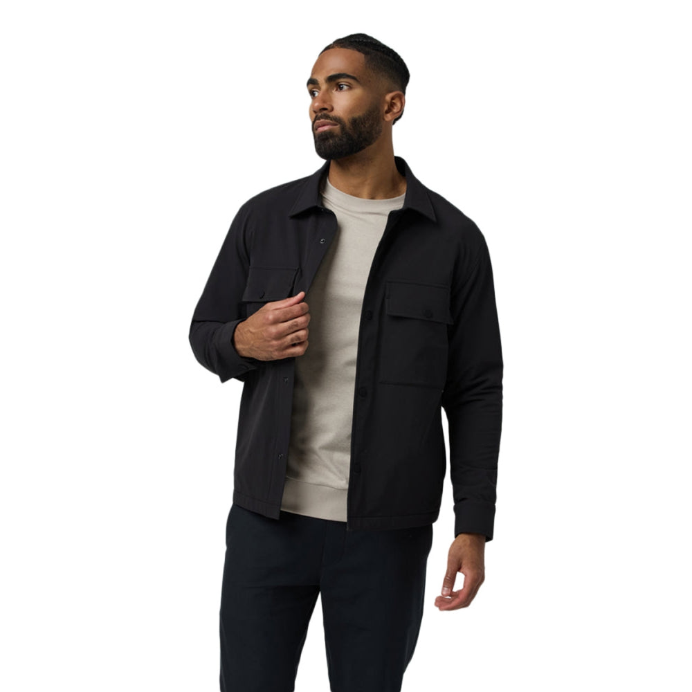 Vuori Mens Lawson Tech Shirt Jkt Tops in Black Color