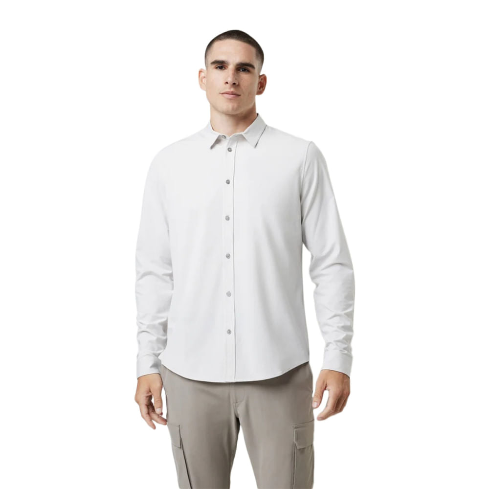 Vuori Mens L/S Bridge Button Down Tops in White Color