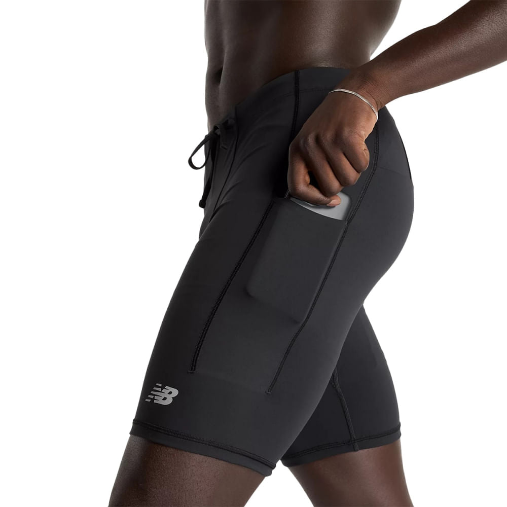 New Balance Mens Sleek Pocket Ht 9In Shorts in Black Color