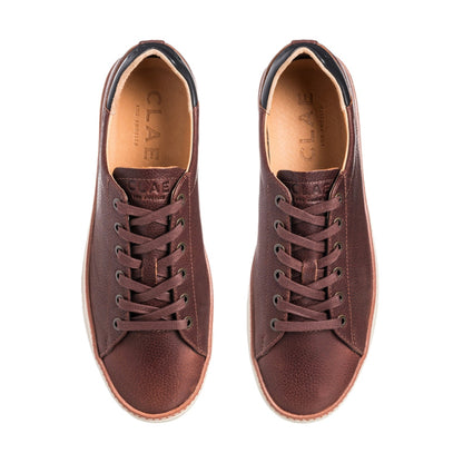 Clae Mens Bradley Welt Sneakers in Brown Color