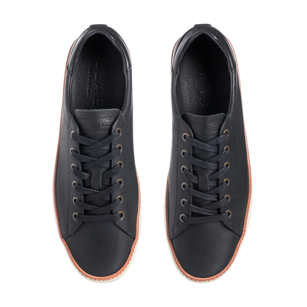 Clae Mens Bradley Welt Sneakers in Black Color