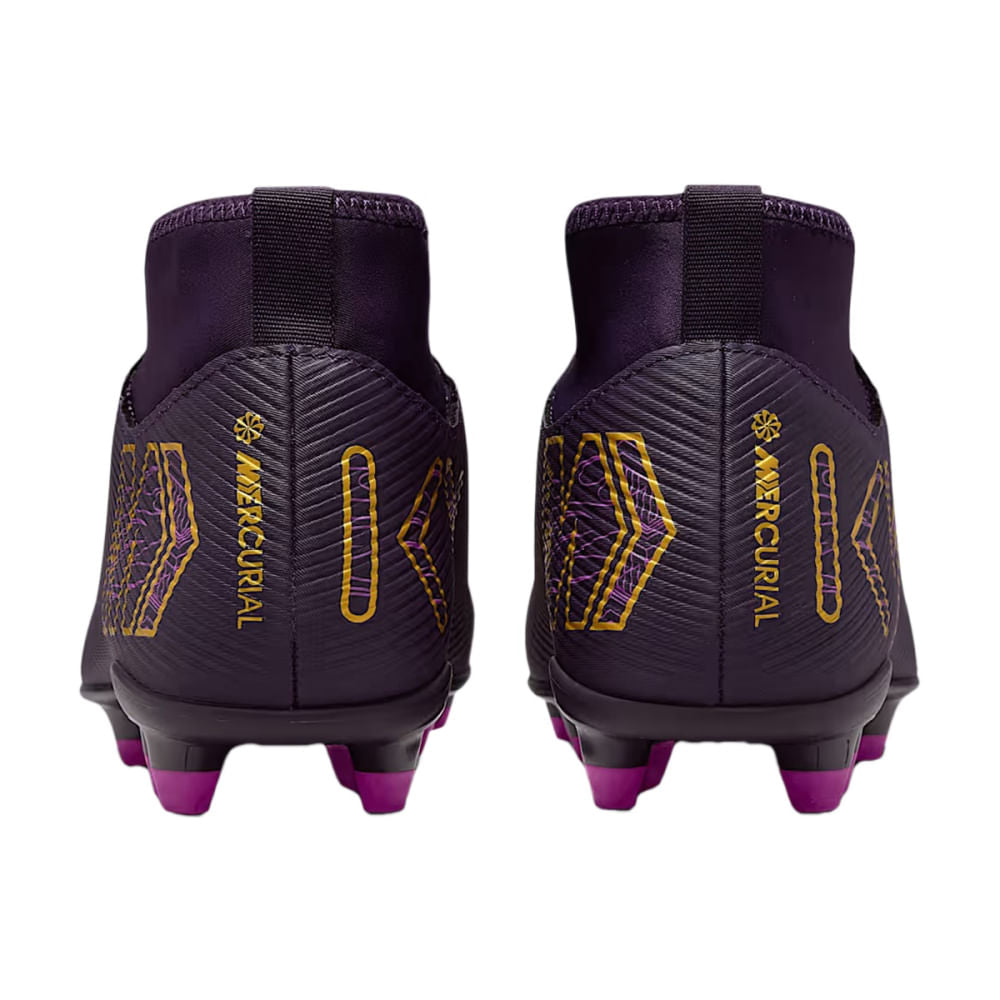 Nike Kids Mercurial superfly 10 Cl MG Hi Soccer Cleats in Purple Color