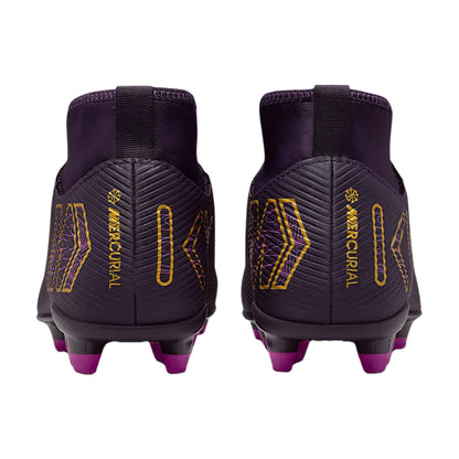 Nike Kids Mercurial superfly 10 Cl MG Hi Soccer Cleats in Purple Color