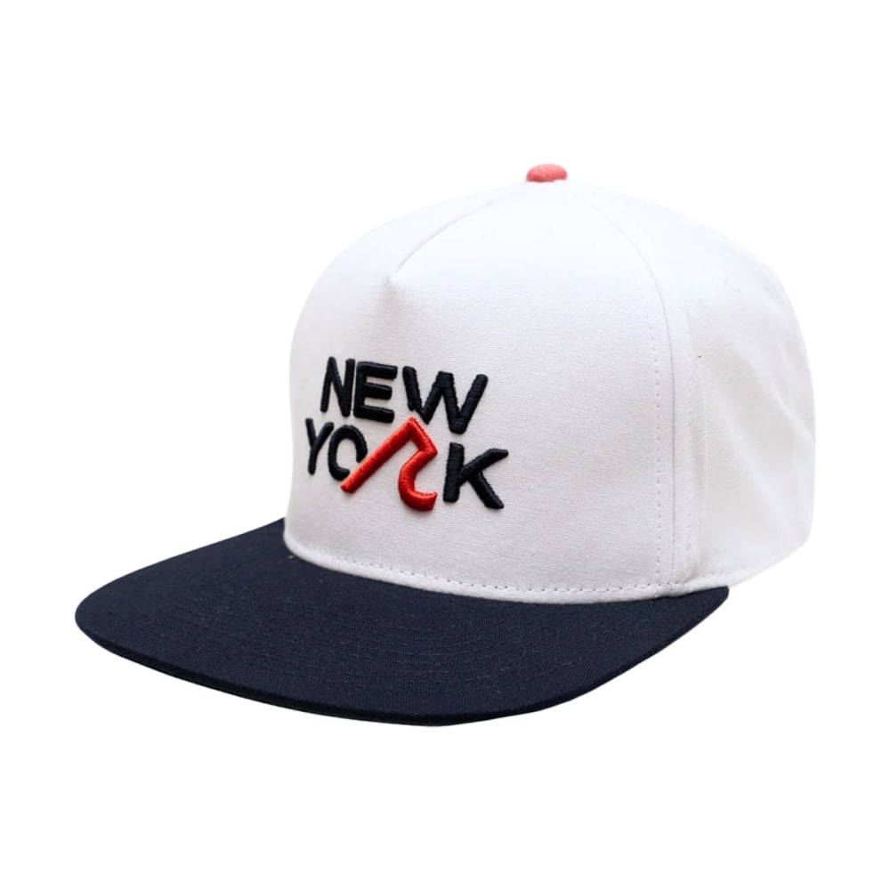 Redvanly Unisex New York R 5 Panel Snpbk Hats in White Color