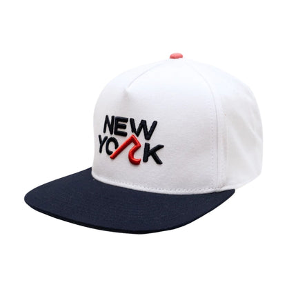 Redvanly Unisex New York R 5 Panel Snpbk Hats in White Color