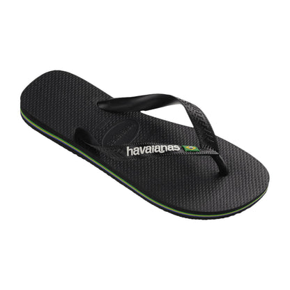 Havaianas Unisex Brazil Logo Flip-Flops in Black Color