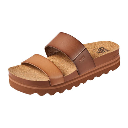 Reef Womens Cushion Vista Hi Flip-Flops in Brown Color