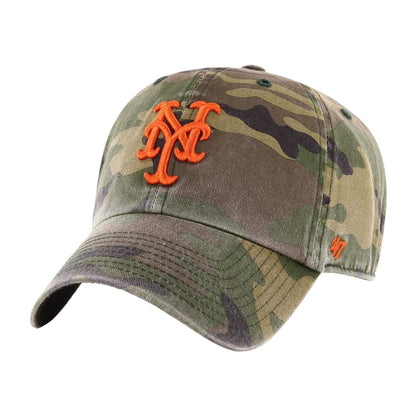 47 Brand Unisex new york mets 47Clean Up Camo Fan Apparel in Green Color