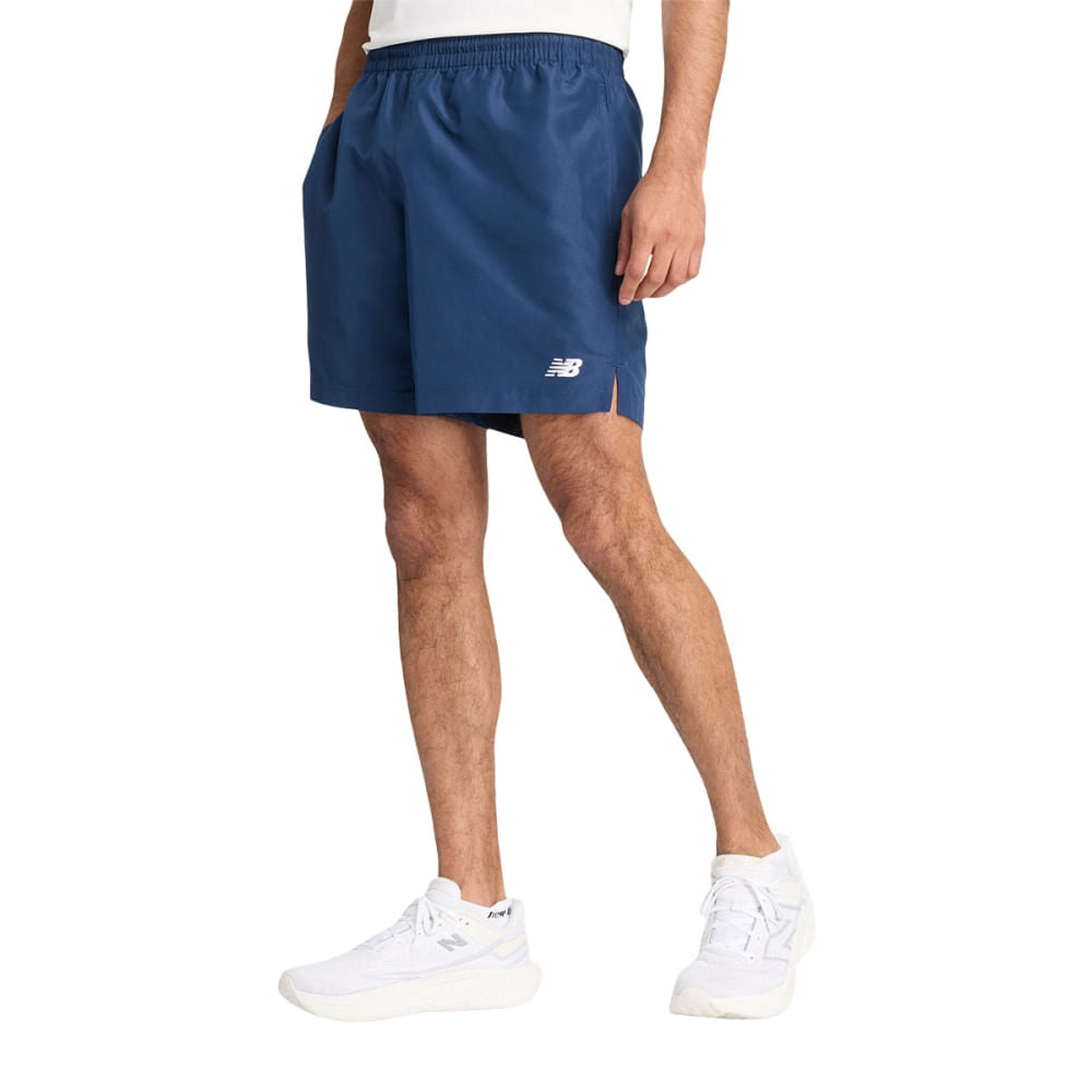 New Balance Mens Se Mesh Short 5In Shorts in Blue Color