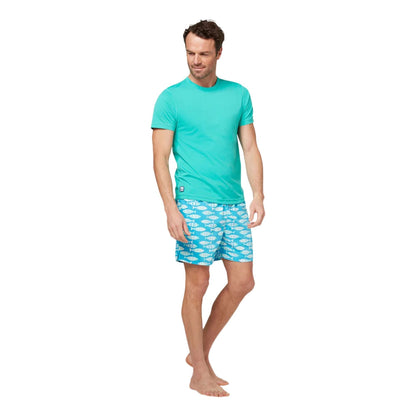 Tom & Teddy Mens Ss Rash Top Swimsuits in Green Color