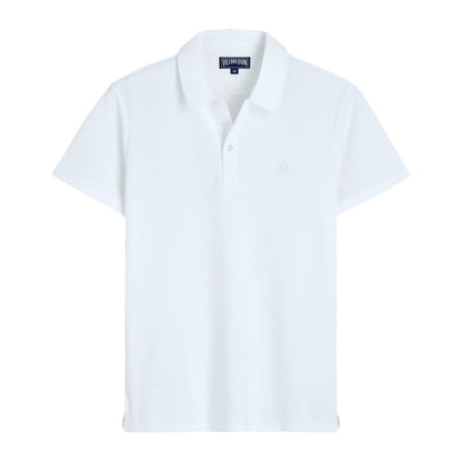 Vilebrequin Mens Phoenix Terry Polo Tops in White Color