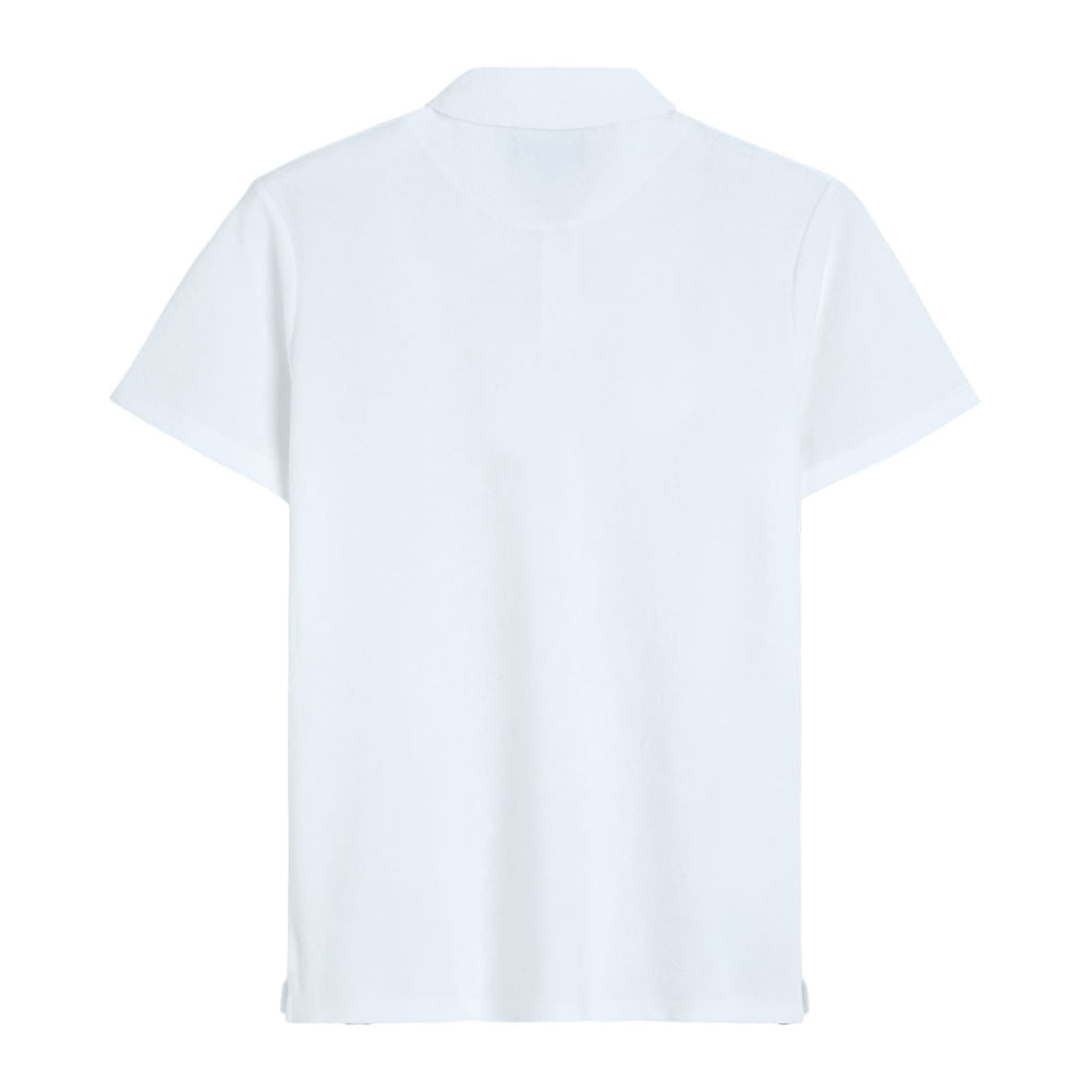 Vilebrequin Mens Phoenix Terry Polo Tops in White Color