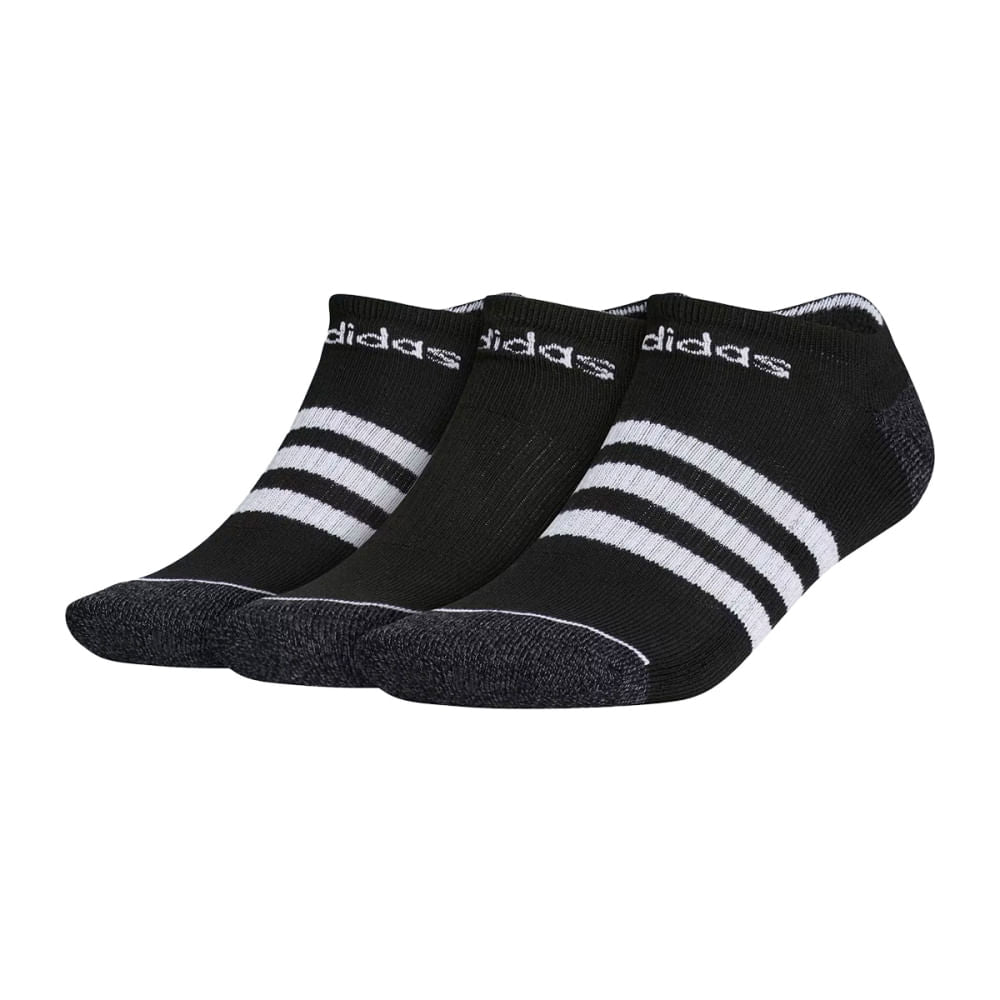 Adidas Unisex Cush.3 Stripe Noshow Socks in White Color