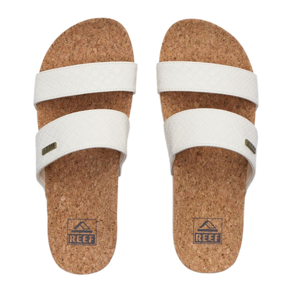 Reef Womens Cushion Vista Hi Flip-Flops in White Color