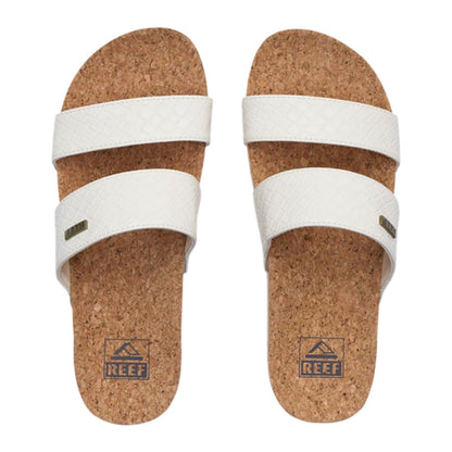 Reef Womens Cushion Vista Hi Flip-Flops in White Color