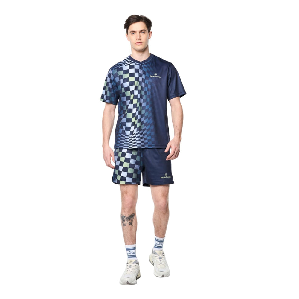 Sergio Tacchini Mens Luca Pique T-Shirt Tops in Blue Color