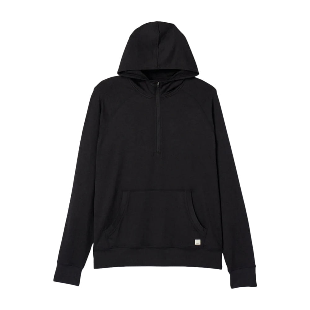 Vuori Mens Ponto Perf 1/2 Zip Pullover in Black Color