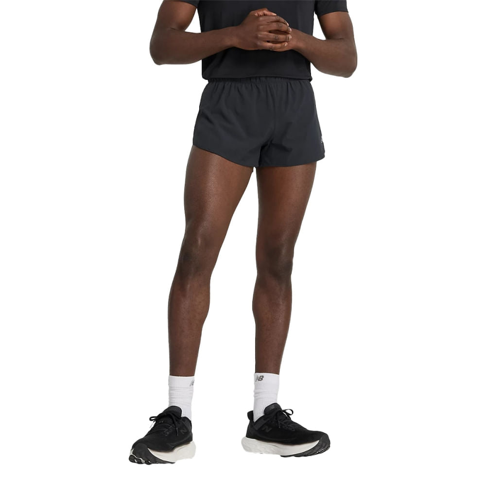 New Balance Mens Rc Split Short 3 Shorts in Black Color