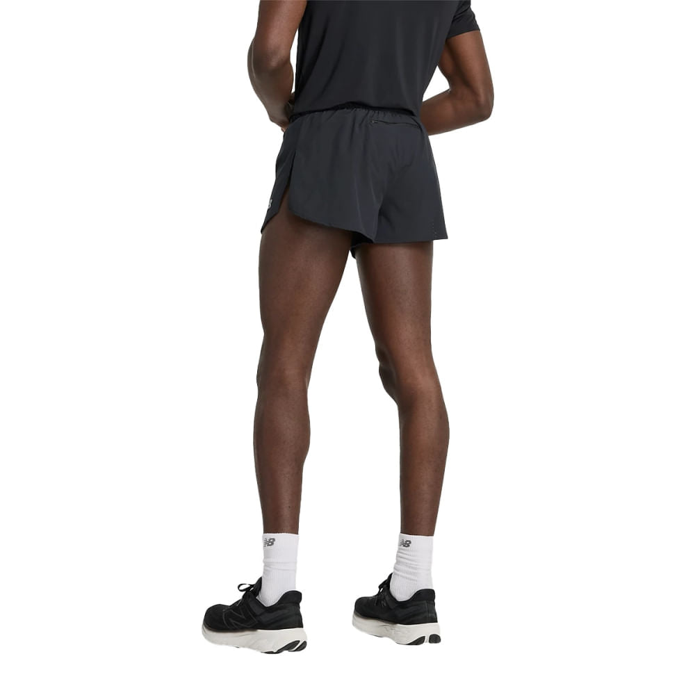 New Balance Mens Rc Split Short 3 Shorts in Black Color