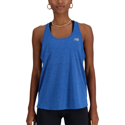 New Balance Womens Athletics Tank Tops in Blue Color